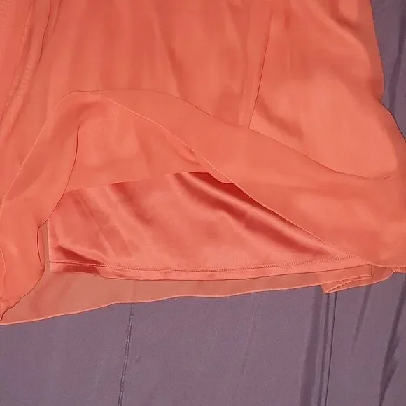 FREE PEOPLE Dancing in the moonlight Beaded dress sz 4 Papaya Coral Chiffon NWOT - Picture 7 of 14